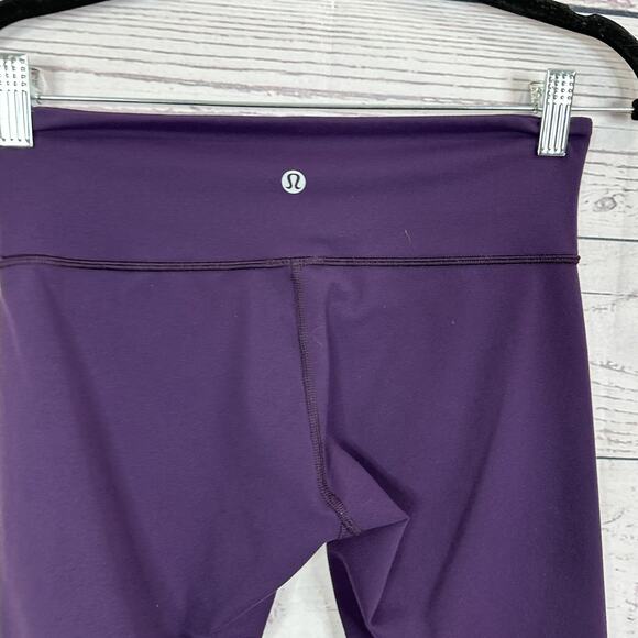 Lululemon Leggings Womens 6 Purple Crop Stretch Running Pull on Gym - Picture 5 of 12